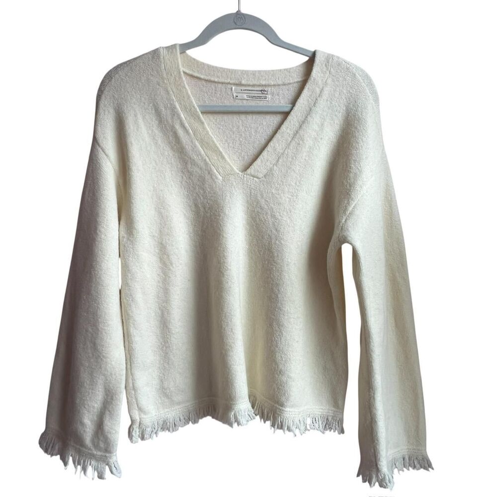 Anthropologie Women's Cream Wool Blend Sweater